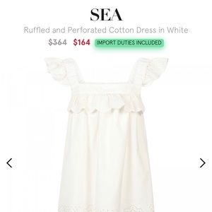 SEA girls off-white dress, new with tags, size 12, very wrinkled